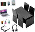 16Pcs Miniature Laptop Computer Tablet Toy Phone Pad and Coffee Juice Doll Accessories Mini Chairs and Table Glasses Headset Drink Playset Girl Sm...