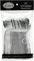 Plastic Cutlery Silverware Extra Heavyweight Disposable Flatware, Full Size Plastic Spoons Like Silver 24 Pack...