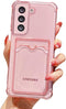 Tuokiou Clear Wallet Phone Case for Samsung Galaxy S21 5G Upgrade Card Slot Case Slim Fit Protective Soft TPU Shockproof Case with Cute Card Holde...