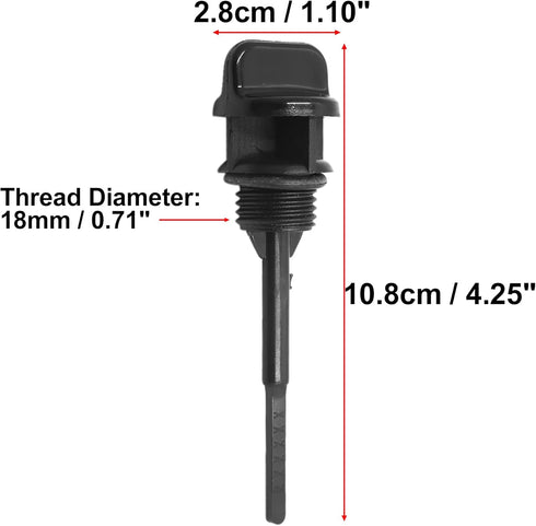 uxcell 2pcs 18mm Motorcycle Engine Oil Tank Level Gauge Cap Oil Filler Dipstick Black Plastic for GY6 125 Engine...