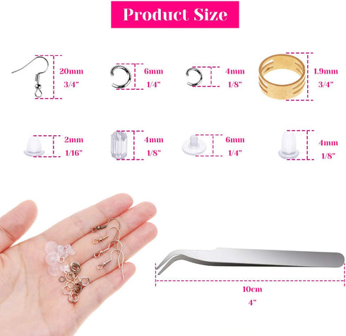 Earring Hooks for Jewelry Making, Shynek 2500Pcs Earring Making Supplies kit with Earring Hooks, Open Jump Rings, Earring Backs for Jewelry Making...