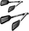 Cooking Tongs 9 inches and 12 inches Stainless Steel Kitchen Silicone Serving Tong Heat Resistant Meat Turner Spatula Tongs with Locking Handle Jo...