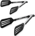 Cooking Tongs 9 inches and 12 inches Stainless Steel Kitchen Silicone Serving Tong Heat Resistant Meat Turner Spatula Tongs with Locking Handle Jo...