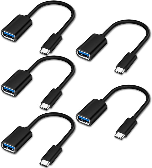 USB C to USB Adapter 5 Pack, USB Type C Male to USB Female OTG Cable, Adapter for iPhone 15 Pro Max iPad MacBook Pro/Air 2023 2022 M1 M2 Galaxy S2...