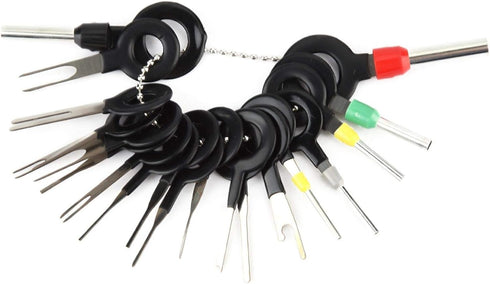 Terminal Removal Tool, 18Pcs Car Wire Harness Plug Terminal Extractor Pick Connector Crimp Pin Back Needle Remove Tool Terminal Removal Tool Kit W...