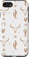 iPhone SE (2020) / 7 / 8 Western Country Boho Southern Bull Rustic Skull Chic Pattern Case...