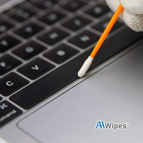 2.8" Cleaning Polyester Swabs (100 pcs, Orange, Length/Swab Head Width=72 mm/3.7 mm, Round Head) Tiny Knitted Polyester Lint-Free Swabs General Pu...