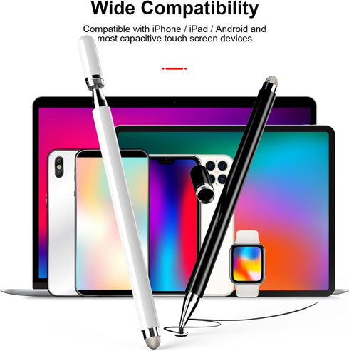 Stylus Pens for Touch Screens, Capacitive Pen High Sensitivity Disc Tip, Magnetism Cover Cap, Universal for Apple/iPhone/iPad pro/Mini/Air/Android...