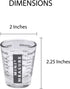 Kolder Mini Measure Heavy Glass, 20-Incremental Measurements Multi-Purpose Liquid and Dry Measuring Shot Glass, Black...