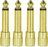 1/4 Mono to 1/8 Mono Adapter, 6.35mm TS Male Plug to 3.5mm Female (Mono to Mono) Audio Adaptor Audio Connector Golden - (4 Pcs)...