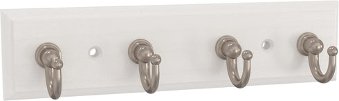 Franklin Brass Key Tidy (2-Pack) Pure White Key Holder 7" Wall Mount Key Rack 4 Key Hooks for Wall, Hallway, Entry Small Keychain Rail Organizer B...