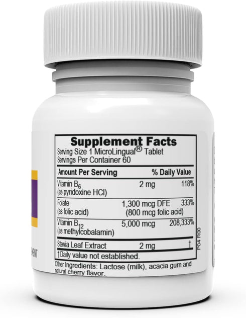Superior Source No Shot Vitamin B12 Methylcobalamin (5000 mcg), B6, Folic Acid, Quick Dissolve Sublingual Tablets, 60 Ct, Increase Energy, Healthy...