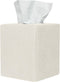 Tissue Box Cover, Cute Beige Linen Fabric Decorative Square Tissue Box Holder/Organizer for Bathroom Vanity Countertop/Office/Nightstand/Desk...