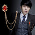 Huture 3 Packs Men's Gem Brooch Lapel Pin Badge Hanging Chains Collar Brooches Pin for Career Suit Tuxedo of Shirts Tie Hat Scarf for Boyfriend Fa...