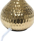 Simple Designs LT2073-GDW Mini Hammered Texture Gold Drip Table Lamp with White Shade...
