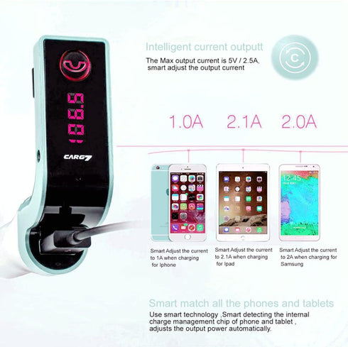 Bluetooth FM Transmitter for car, TIANSHILI Handsfree Bluetooth Receiver Car Kit with Mic/TF Card/USB Drive/AUX Play for iPhone,iPad and Other And...