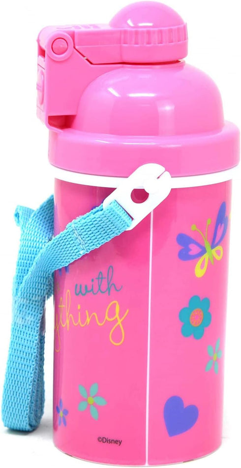 GRANSHOP Disney Classic Minnie Carrying Strap One Touch Water Bottles with Reusable Built in Straw - Safe Approved BPA Free, Easy to Clean (Minnie...