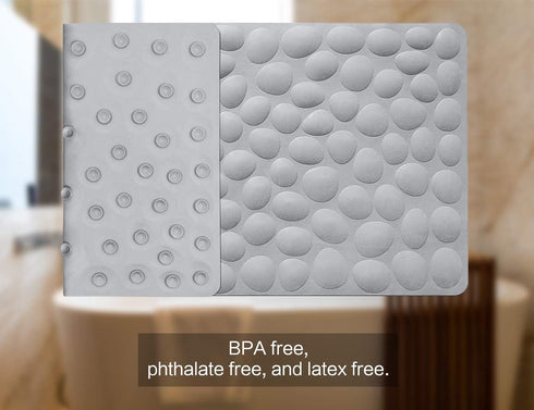 Non-Slip Bathtub Mat OTHWAY Soft Rubber Bathroom Bathmat with Strong Suction Cups (Grey)...