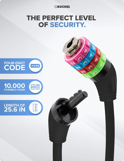 Bike Locks Cable for Kids - Colorful & Keyless - Secure Your Child's Bike - Easy-to-Use Bicycle Accessory, High Security 5 Digit Resettable Combin...