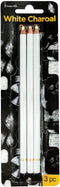 Professional White Charcoal Pencils Set - Brusarth 3 Pieces Sketch Highlight White Pencils for Drawing, Sketching, Shading, Blending, White Chalk ...
