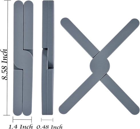 Trivet for Hot Pots and Pans 3 Pieces Cross Silicone Foldable Large Trivets for Hot Dishes and Iron, Trivet Set...