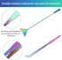 Quarium Aquascape Tools Kits, 4 in 1 Anti-Rust Aquatic Plant Aquascaping Tool Stainless Steel Black Tweezers Scissors Spatula for Aquarium Tank Cl...