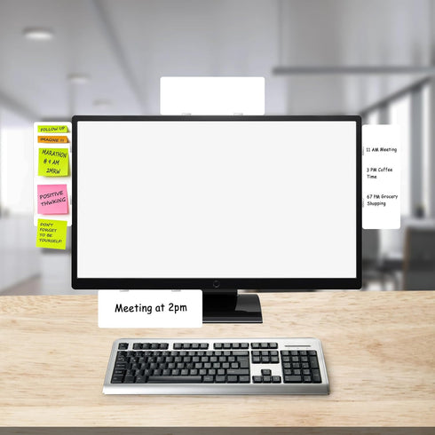 2 pcs Dry Erase Monitor Memo Board, Whiteboard Memo Board for Computer Monitor with Magnetic Pen, 7.5x2.7 Side Memo Board...