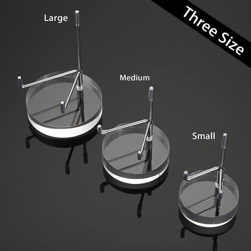 Hipiwe Adjustable Metal Arms Display Stand Easel with Acrylic Base Small Display Easel Holder for Fossil Coral Geodes Rock Mineral Agate Crystals ...