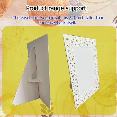 60 Pack 5 Inch Self Stick Cardboard Easel Backs, Premium Cardboard Easel Stand for Picture Frame and Art Easel Stand, Use for Photos, Signs, Craft...
