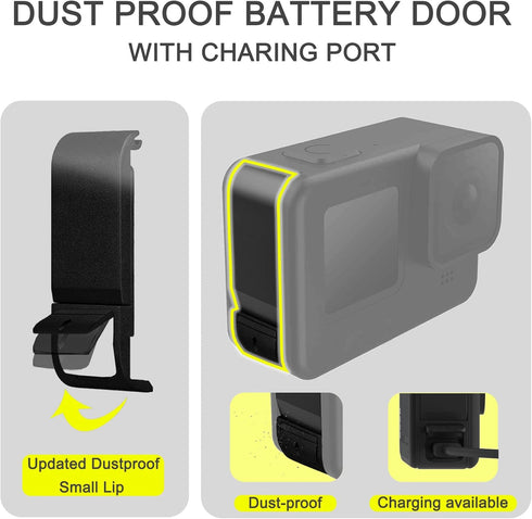 Accessories Kit for Go Pro Hero12/Hero11/Hero10/Hero9 Black,Carrying Case+Silicone Case with Rubber Lens Cover+Screen Protector+Battery Side Cover...