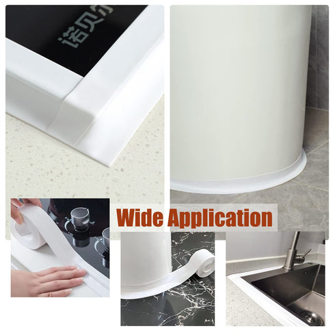 White Caulk Tape Waterproof Self Adhesive,Toilet Caulk Strip Caulking Sealant Tape, Bathtub Caulk Sealing Strip Tape for Bathroom Caulking Tape Sh...