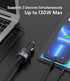 130W Car Charger with 100W E-Mark Cable - Multiport (2 USB-C & 1 USB-A) Super Fast Charging, Compatible with iPhone 15/14/13/12, Galaxy S24/S23/S2...
