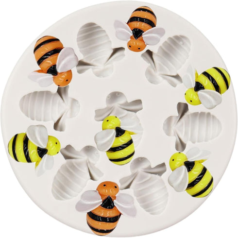 Bumble Bee Silicone Mold Bee Fondant Molds For Cake Decoration Chocolate Cupcake Topper Sugar Craft Candy Polymer Clay Gum Paste...