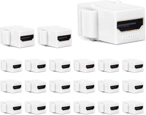 HDMI Keystone Jack 4K, 20 Pack HDMI Keystone Insert Female to Female Coupler Video Adapter (White)...