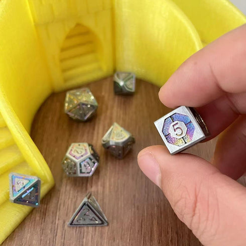Metal DND Dice Set for Dungeons and Dragons Role Playing Games Tabletop Die (Model D Color C)...