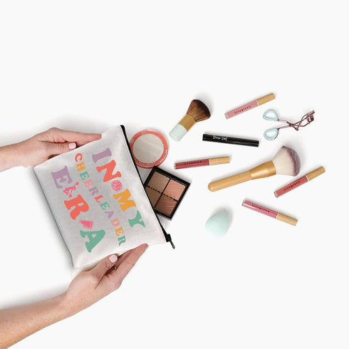 Cheerleader Makeup Cosmetic Bag Cheerleading Gift Cheer Coach Cheerleader Team Gift Makeup Zipper Pouch Travel Bag (IN MY CHEERLEADER ERA)...