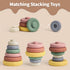 Mini Tudou 6 Pcs Stacking & Nesting Circle Toy,Soft Building Rings Stacker & Teethers,Squeeze Play with Early Educational Learning Stacking Tower,...