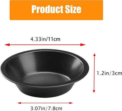 5Inch Mini Pie Pans, Pie Plates for Baking, 7.8Oz Round Bakeware Set for Baking Pies, Cakes, Tarts, Desserts - Black...
