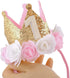 1st Birthday Hat Girl Decorations First For Baby Gifts Rose Gold Pink Crown Party One Year Old Princess...