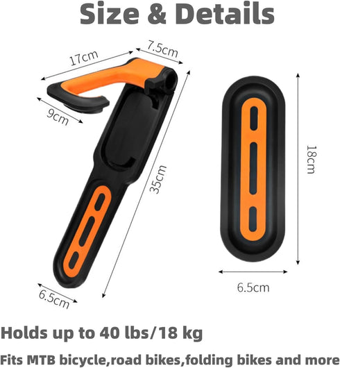 Bike Rack for Garage Wall Mount Bike Hanger Hooks for Bicycle Storage Easily Hang/Detach Storage System Vertical Bike Hook for Indoor Holds Up to ...