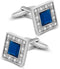 Blue Navy Swarovski Crystal Square Cufflinks for Men Classical Swarovski Cuff Links with Gift Box Elegant Style...