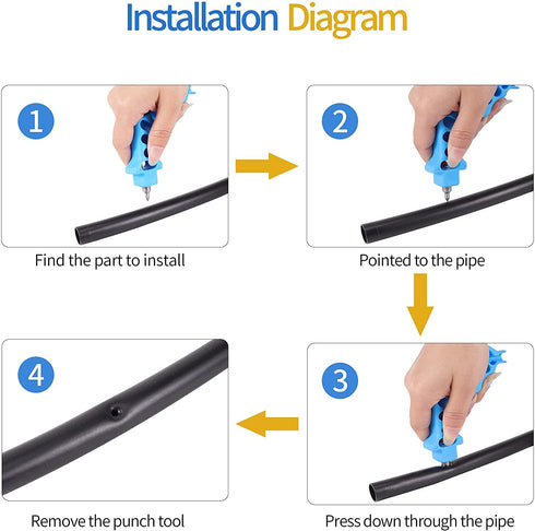 2 Pcs Drip Irrigation Hole Punch Tool,Watering System Drip Irrigation Tubing Hole Punch Used for 16/20/25/32 mm PE Pipe and Emitter Insertion...