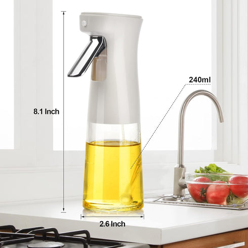 Olive oil Sprayer for Cooking, 240ml Olive Oil Spray Bottle, Glass Olive Oil Sprayer Mister, Oil Sprayer for Air Fryer, BBQ, Salad, Baking, Grilli...