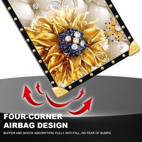 Case Compatible with iPhone 15 Plus,Diamond Sunflower iPhone 15 Plus Cases for Womens,Luxury Decoration Square Soft TPU Shockproof Protective Hard...