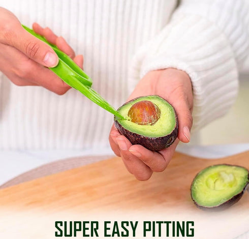 Avocado Peeler 3 in 1 Tool - Hassle-free Avocado Slicer, Pitter & Scooper - Kitchen Gadget for Hass Avocados - Easy to Use, Plastic Avocado Knife,...