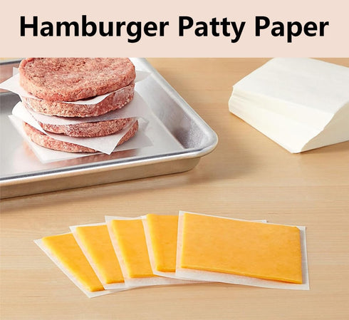 200 Sheets 4 x 4 In Burger Patty Paper Wax Paper Squares Disposable Baking Parchment Paper Squares for Separating Small Hamburger Patty, Cookies, ...