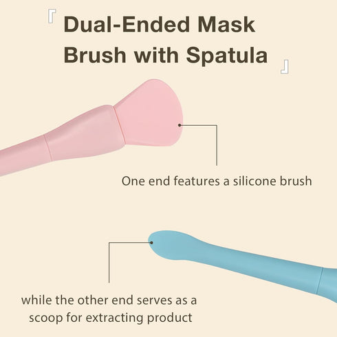 4PCS Silicone Face Mask Applicator Set: Dual-Ended Facial Mask Brush with Spatula for Mud, Clay - Skincare Tool...