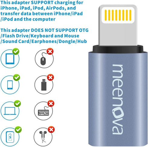 2Pack 30W USB C to Lightning Adapter Type C to Lighting Converter, Type C to iPhone Adaptor - Compatible with iPhone 14 13 12 Pro Max, with Silico...