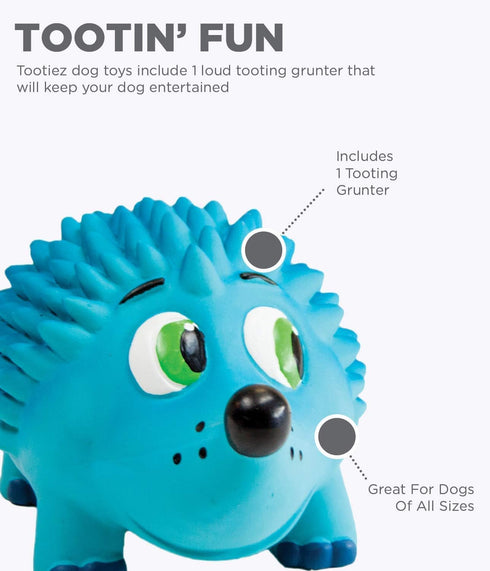 Outward Hound Tootiez Hedgehog Grunting Latex Rubber Dog Toy, Large...