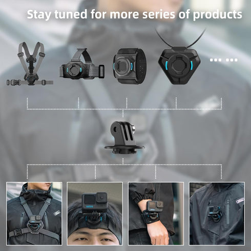 SUREWO Magnetic Quick Release Adjustable Chest Mount Harness Compatible with Go pro Hero 12/11/10/9/8/7/6/5 Black,DJI Osmo Action 4/3/2,Insta 360 ...